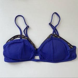 L*SPACE blue bikini top
